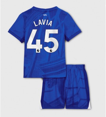Chelsea Romeo Lavia #45 Hjemmebanesæt Børn 2025-26 Kort ærmer (+ korte bukser)